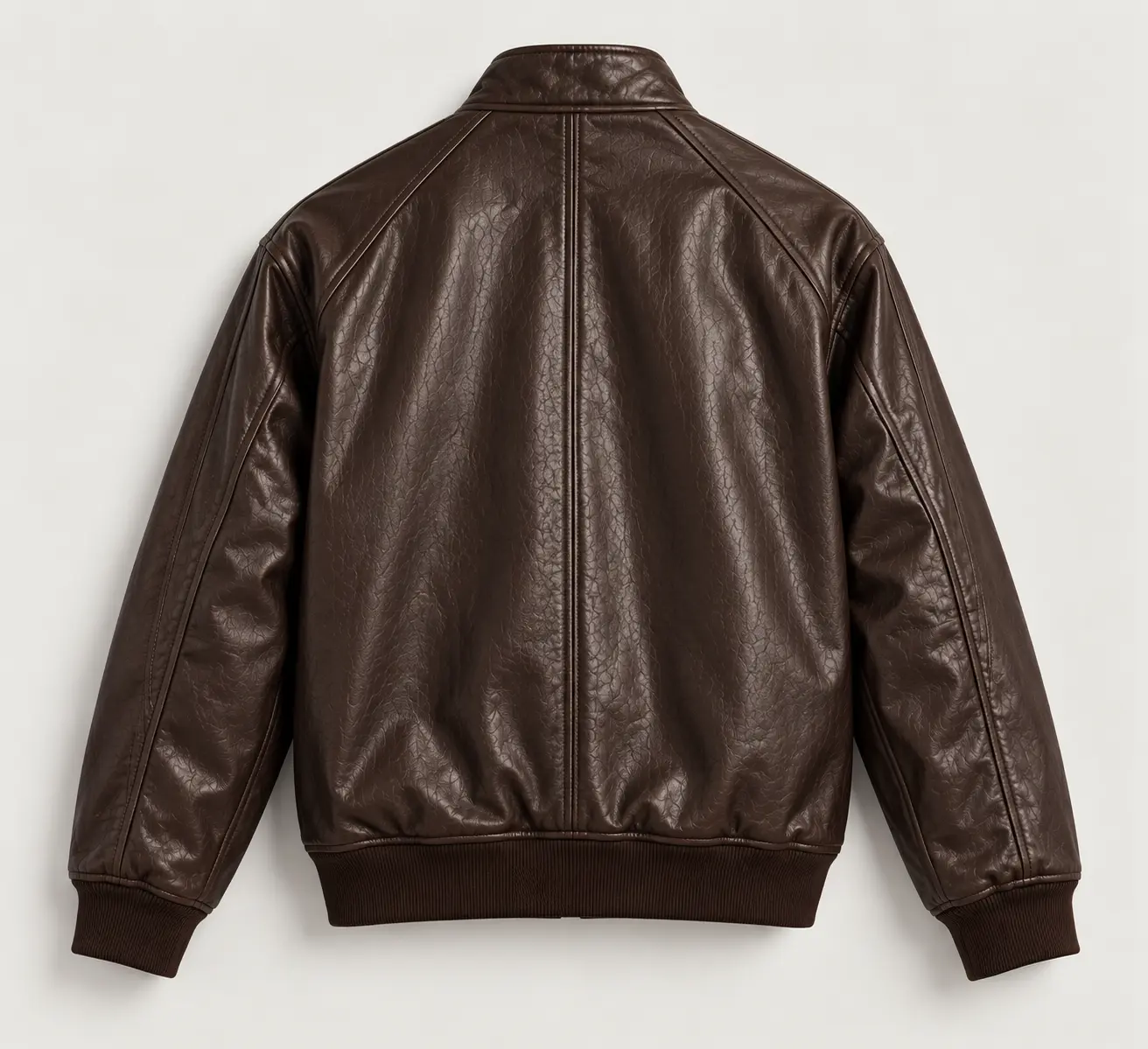 The After Hours Leather Jacket — back, laid flat