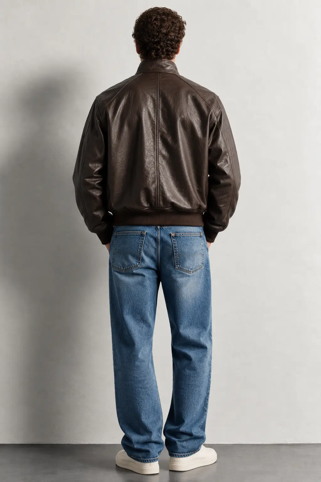 The After Hours Leather Jacket — full-length back view