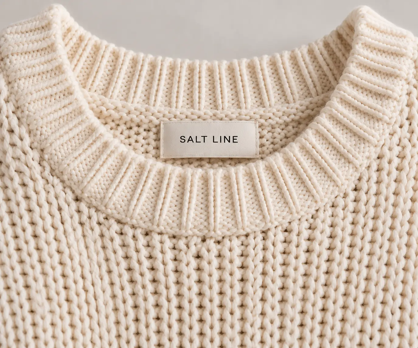 Ribbed crew neckline with the SALT LINE label